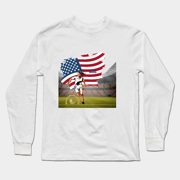 Unisex t-shirt, Women's World Cup t-shirts, USA soccer t-shirts, football t-shirts, women’s sport, empowerment, supporting female athletes Long Sleeve T-Shirt by Clinsh Online 